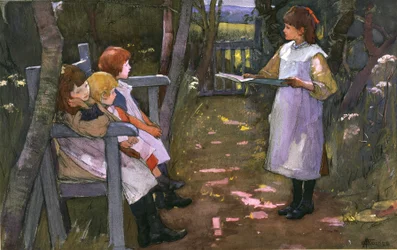 Niños en un Jardín